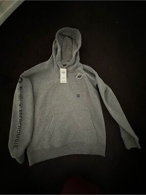 Abercrombie & Fitch Heather Gray Logo Hoodie